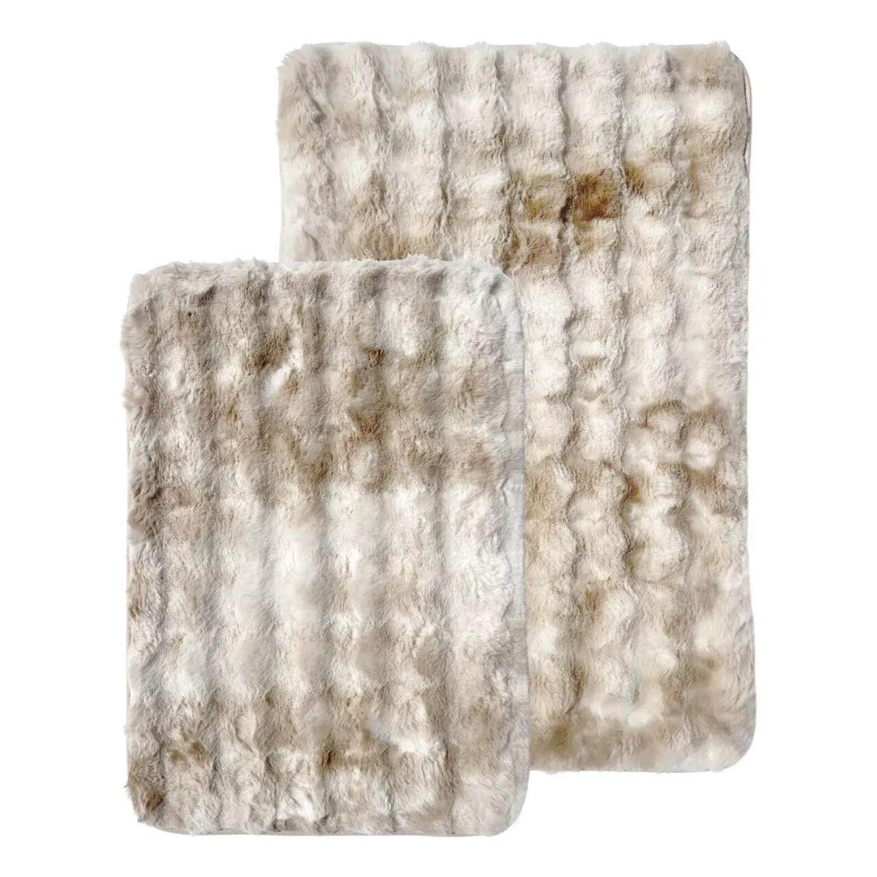 Edge Collections - 50" x 60" - White - Cozy Chunky Knit Throw Blanket for Relaxation - 2 Piece